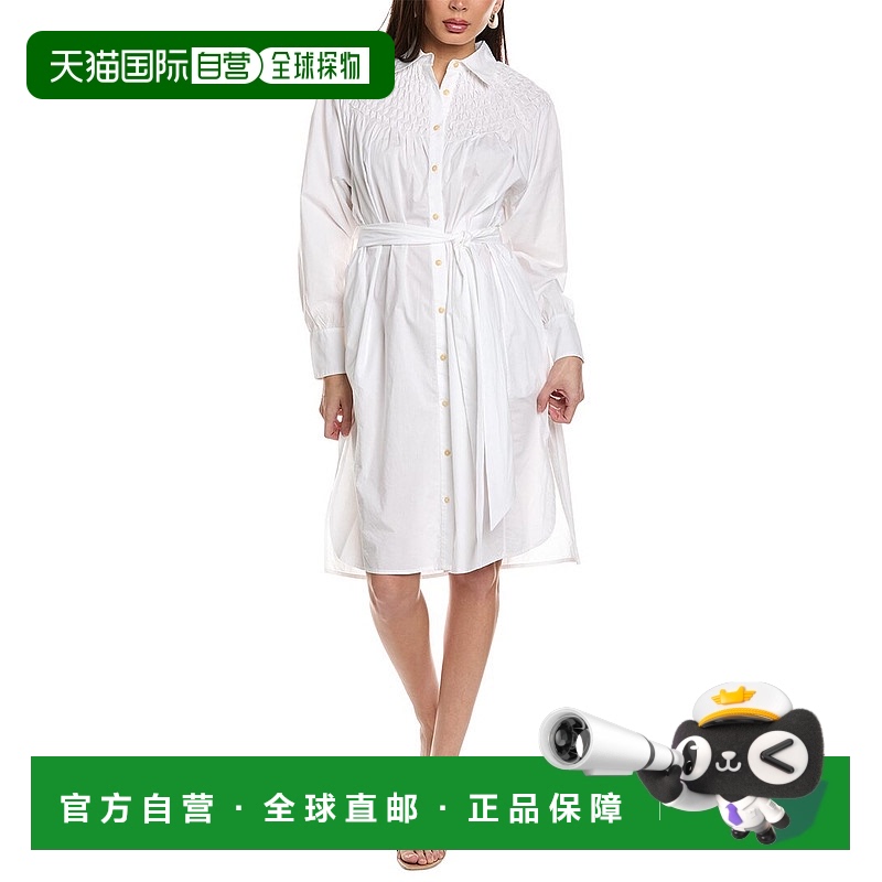 自营Merlette Crescent 衬衫式连衣裙 - 白色 美国奥莱直发