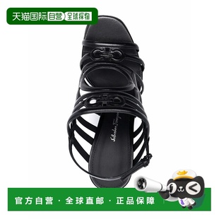 美 黑色 自营salvatore ferragamo菲拉格慕Florenza镜面高跟凉鞋