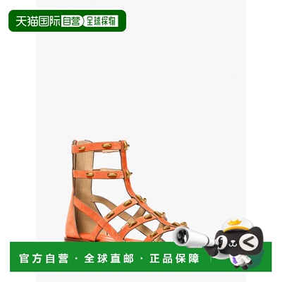 自营michael korsNoa Studded Suede Gladiator Sandal - mimosa