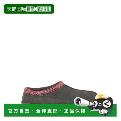 自营Dense Smoke W Tasman II衣领-Uggbraid麂皮骡子-灰色 美国奥