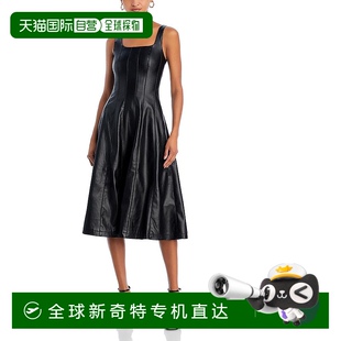 仿皮無(wú)袖 美國(guó)奧萊直 les 自營(yíng) filles女式 黑色 avec 中長(zhǎng)連衣裙