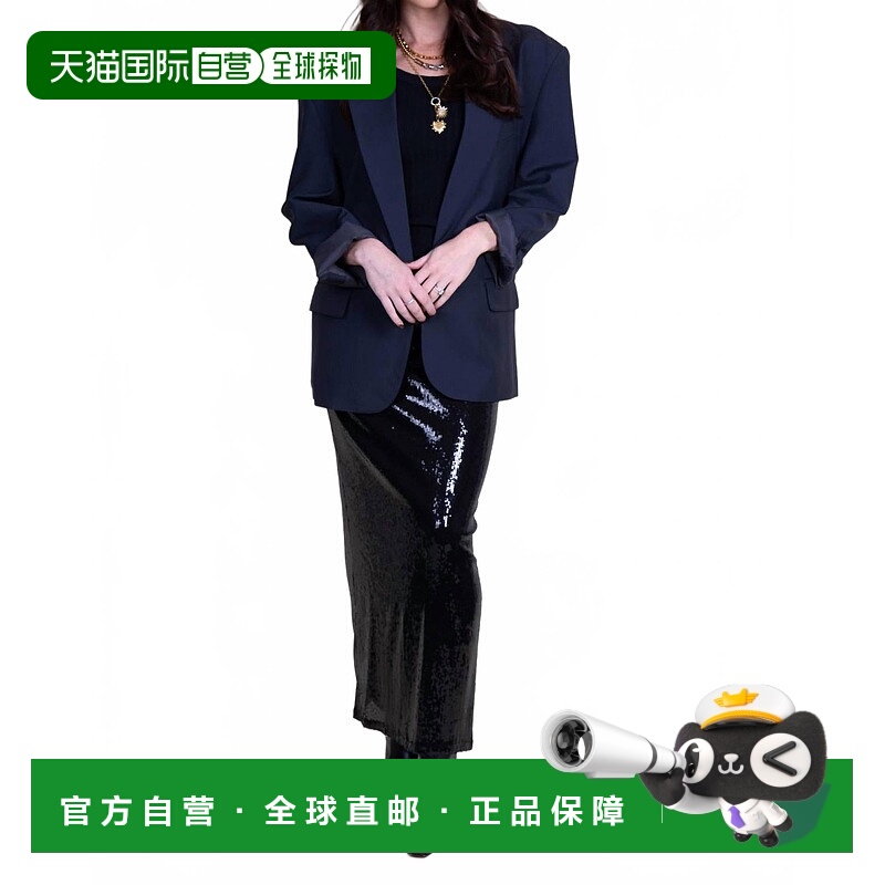 自营lnaElettra Sequin Column Maxi Skirt In Black - black 美