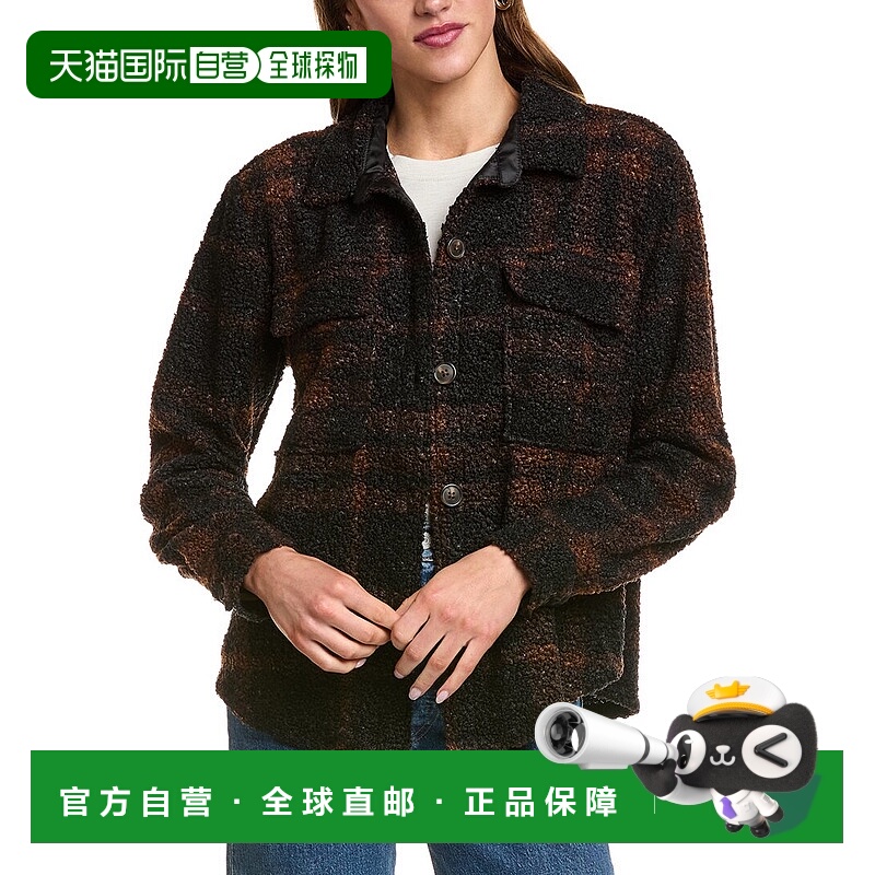 自营beachlunchlounge Tory Fleece Shacket - brown 美国奥莱直