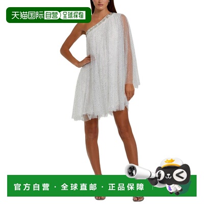 自营Mac Duggal One Shoulder Embellished Tulle Mini Dress - w