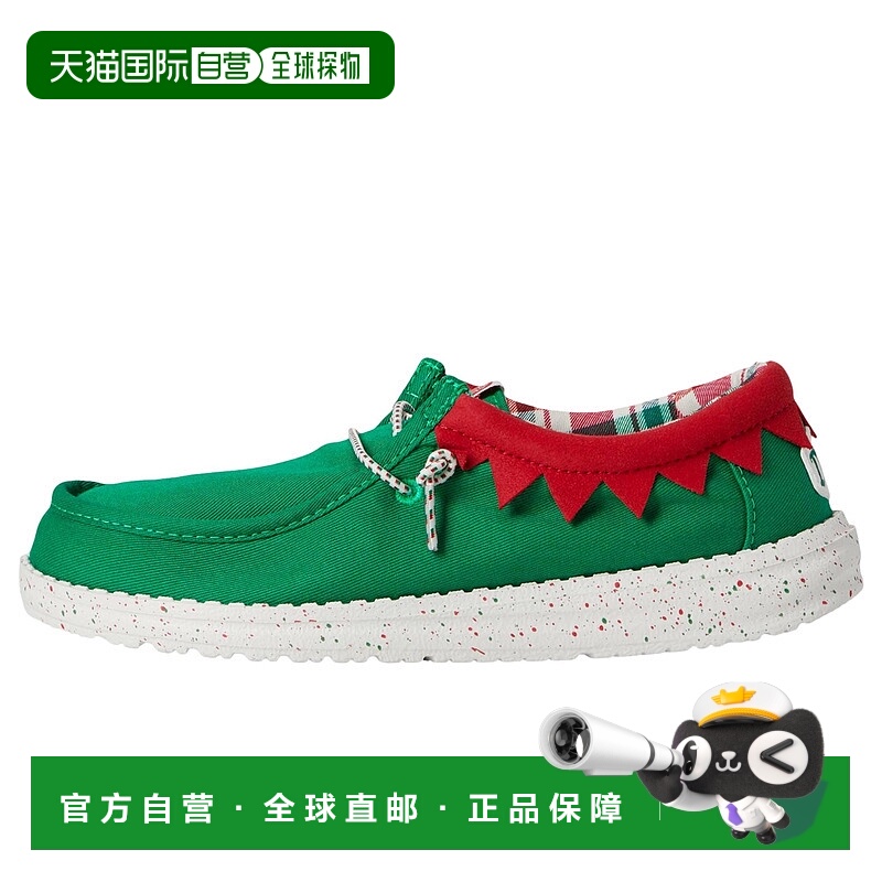 自营Hey Dude Wally Holiday Elf Green / Red  42146-3XX Pre-Sc