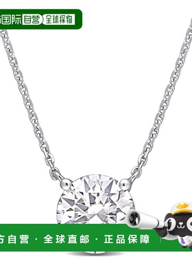 自营 mimi & max1 4/5 CT TGW 14k 白金创造莫桑石单石吊坠带链 -