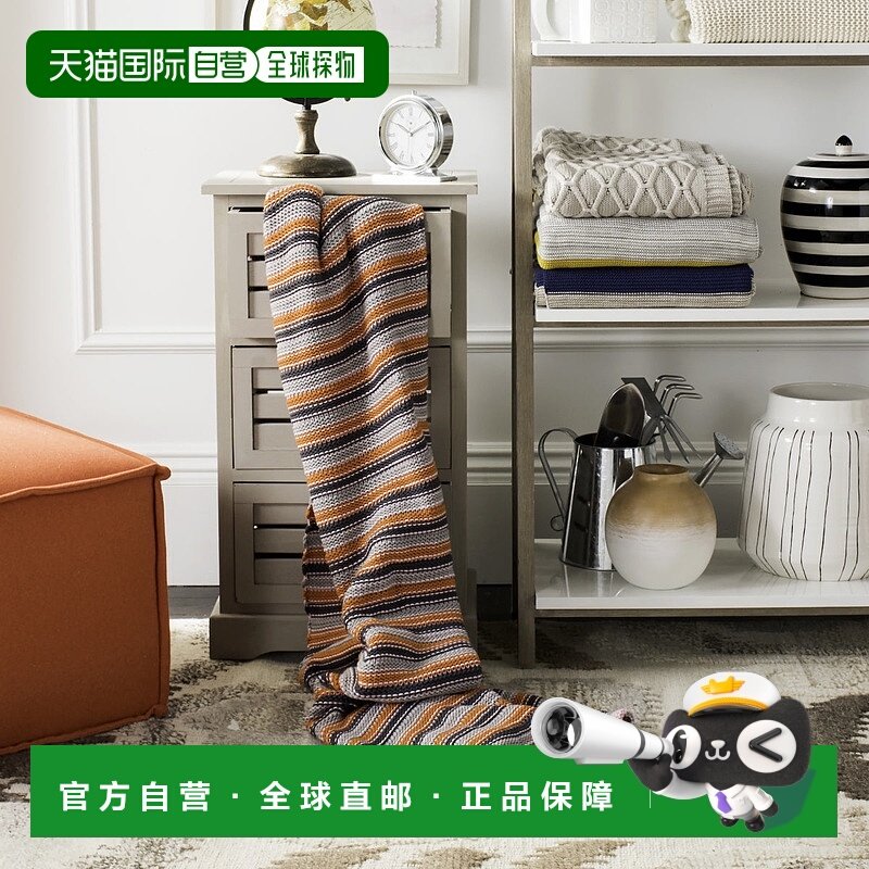 自营 Safavieh 糖果条纹针织披肩 - 什锦 美国奥莱直发