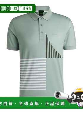 自营 bossPaddy Active 弹力针织数码印花 Polo 衫 - 浅绿色 美国