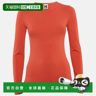 自营M Missoni Orange Knit Long Sleeve Crewneck Top - orange