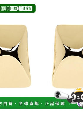 1h可退 香港直邮潮奢 ANINE BING 女士 金色 Curved Rectangle 耳