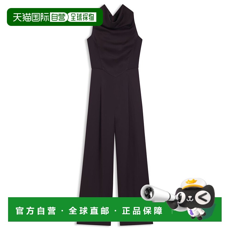 自营bossSable jumpsuit with draped neckline - light purple