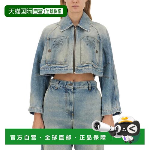自营palm angelsCropped Fit Jacket - blue 美国奥莱直发外套