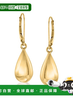 自营 Ross-Simons 意大利 18kt 黄金泪滴耳环 - 黄色 美国奥莱直