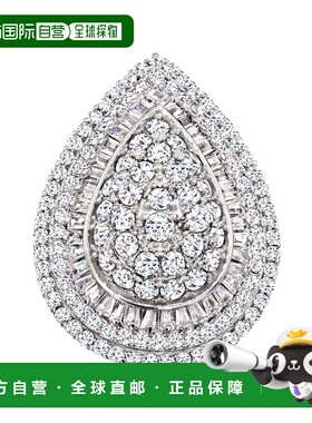 自营 925 纯银 Ross-Simons 圆形和长方形 CZ 鸡尾酒戒指 - 白色