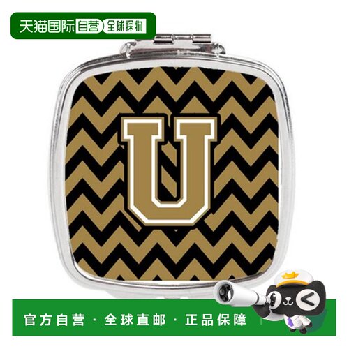 自营Carolines Treasures CJ1050-USCM 字母 U 雪佛龙黑色和正品