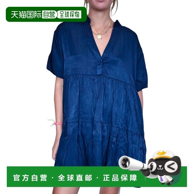 自营 glam深色洗涤 V 领飘逸连衣裙 - 深色洗涤 美国奥莱直发