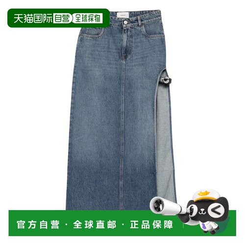 自营coperniHigh-Waisted Blue Denim Midi Skirt - grey 美国奥
