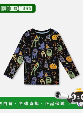 自营deux par deuxLong Sleeve Organic Cotton Allover Monsters