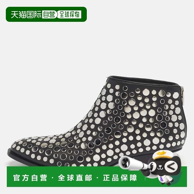 自营Alexander Wang Black Leather Studded Kori Ankle Boots -