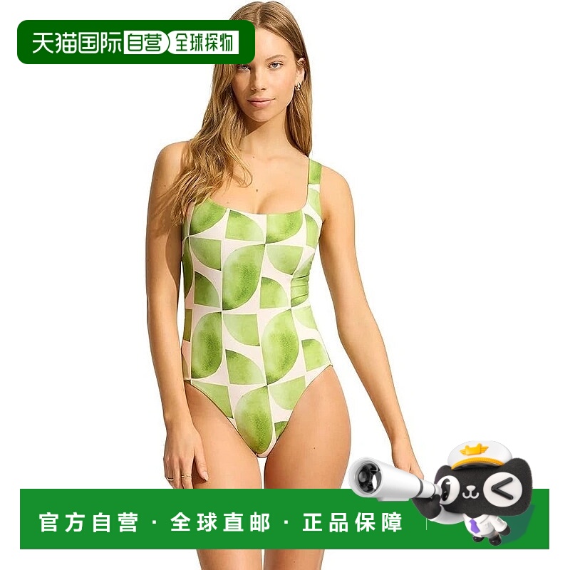 自营Seafolly Sunray DD One-Piece Women's Sage White Nylon St