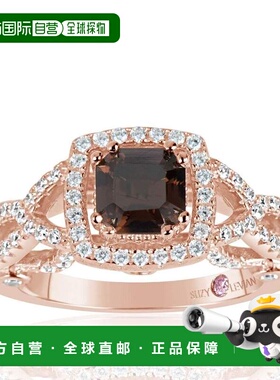 自营 Suzy Levian Rose 纯银 Asscher 切割棕色和白色立方氧化锆
