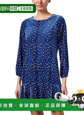自营 Jude Connally Sadie Print Velvet Dress - blue 美国奥莱
