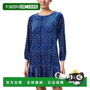 自营 Jude Connally Sadie Print Velvet Dress - blue 美国奥莱
