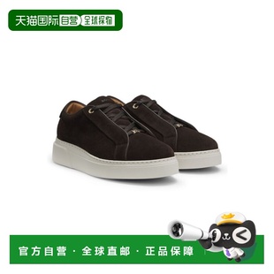 自营bossSuede trainers with hidden wedge - dark brown 美国奥