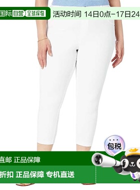 自营Hue Capri Jeans Women White Ultra Soft Denim High-Rise S