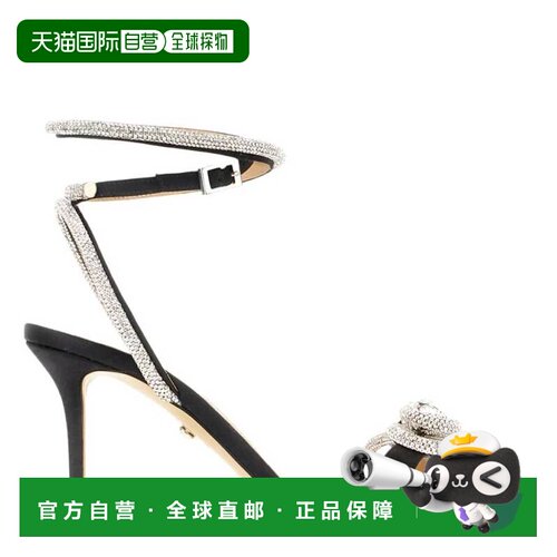 自营Mach & Mach Crystal Double Bow Sandals - black 美国奥莱