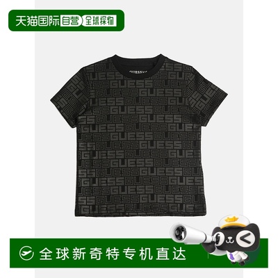 自营 guess牛奶 Logo Crewneck T恤（7-16） - 黑色 美国奥莱直发