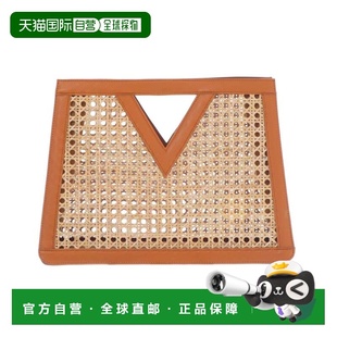 自营adorniaBrown Rattan Kane Clutch - brown 美国奥莱直发
