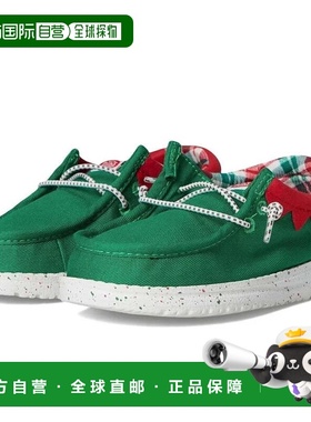 自营Hey Dude Wally Holiday ELF 42147-3XX Toddler Green Slip-
