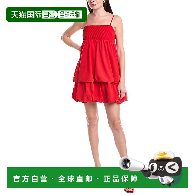 自营 endless rose无尽玫瑰双泡泡迷你连衣裙-红色 美国奥莱直发