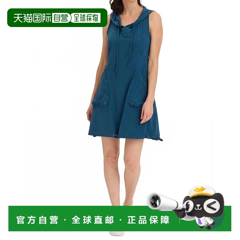 自营xcviSumi Active Stretch Hooded Mini Dress In Caspian - c