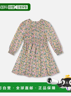 自营deux par deuxSmocked Viscose Dress Green with Floral Pri