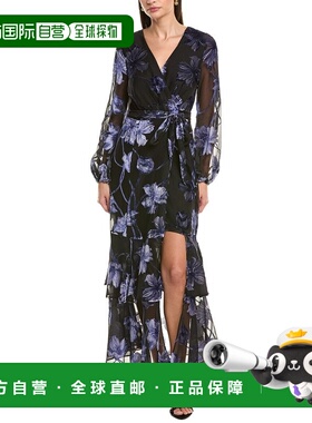 自营Hutch Genevieve Maxi裹身裙-黑色 美国奥莱直发连衣裙