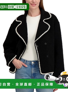 自营Laundry by Shelli Segal Boxy Blanket Coat - black 美国奥