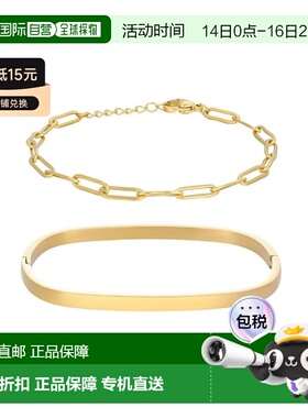 自营adorniaTarnish Resistant 18k Gold Plated Rectangular Cuf