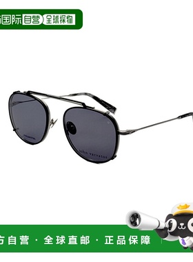 自营John Varvatos男式52毫米黑色夹式镜架-黑色 【美国奥莱】直