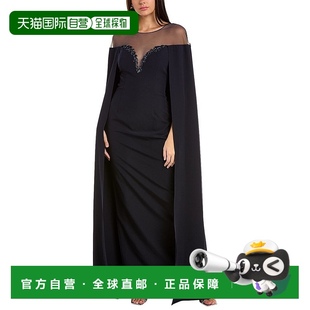 Marchesa blue Notte Gown 美国奥莱直发 Cape 自营