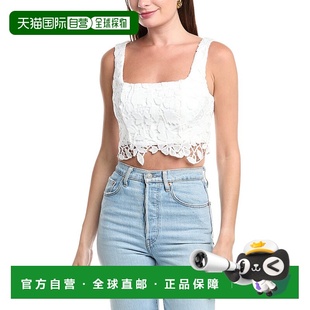 白色 自营 花朵蕾丝露脐上衣 Chay夏季 美国奥莱直发性感 Milly