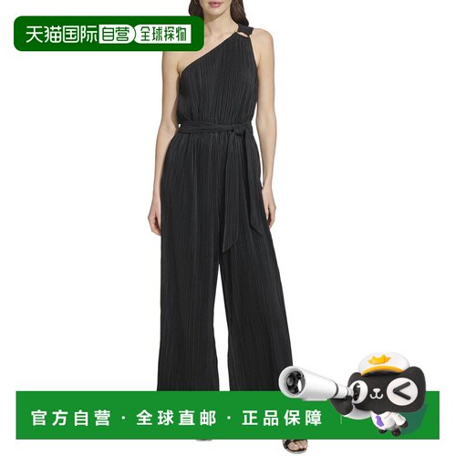自营DKNY One Shoulder Plisse Pant - black 美国奥莱直发