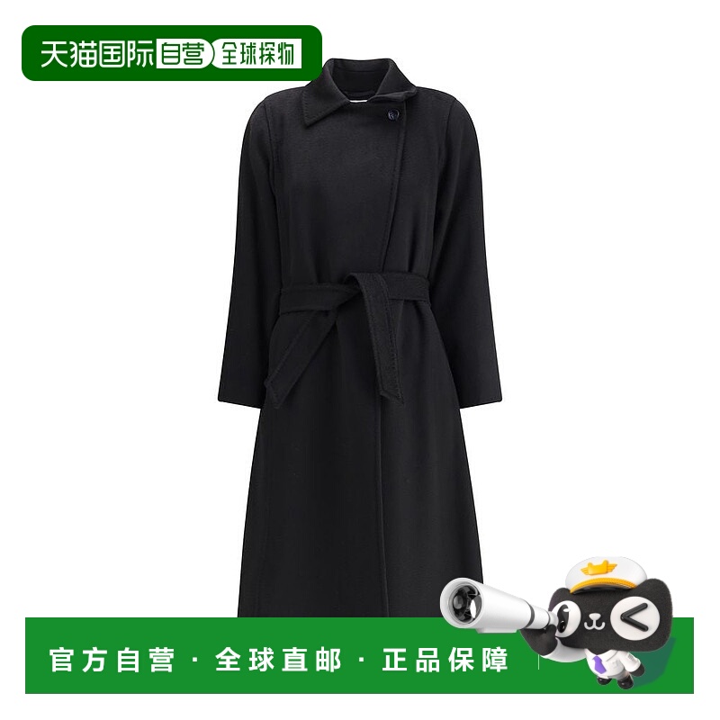 自营Max Mara Camel HairWomen's Coat - black 美国奥莱直发