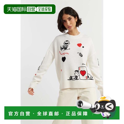 自营chinti & parkerCream Wool-Cashmere Charlie's Poker Pals