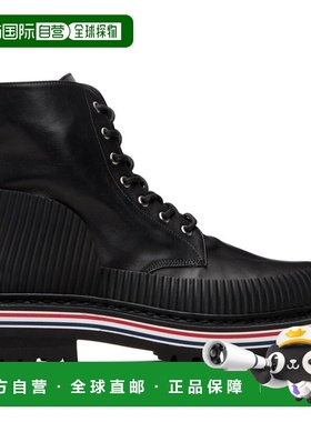香港直邮潮奢 Thom Browne 汤姆 布朗 男士 黑色 Vitello Calf Hi
