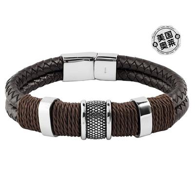 Crucible Los Angeles Brown Leather with Black Nylon Cord and