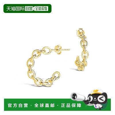 sterling forever925 纯银精致链圈耳环 - 金色 【美国奥莱】直发