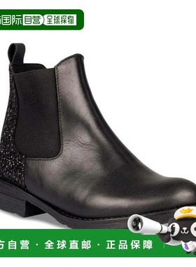 自营MIA Pratt Boot Toddler Black Glitter Faux Leather Round