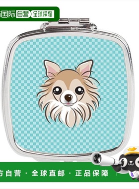 自营 Carolines Treasures BB1189SCM 棋盘格蓝色吉娃娃小巧镜子&